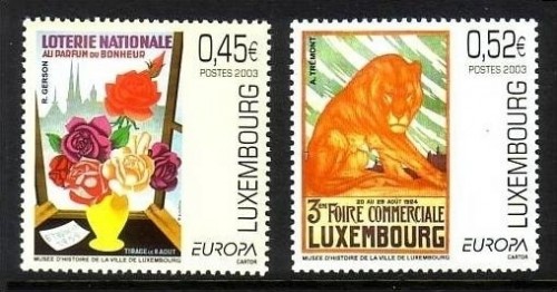 LUXEMBOURG MI-NR. 1607-1608 POSTFRISCH(MINT) EUROPA 2003 PLAKATKUNST