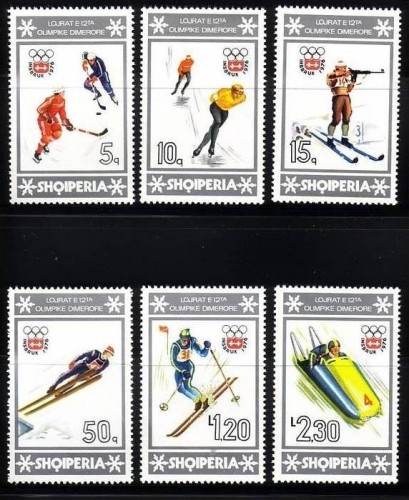 ALBANIEN MI-NR. 1836-1841 POSTFRISCH(MINT) WINTEROLYMPIADE INNSBRUCK EISHOCKEY SKISPRINGEN BOBFAHREN EISSCHNELLAUF SKI