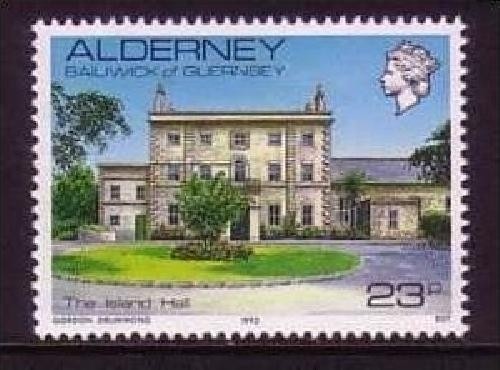 ALDERNEY MI-NR. 54 POSTFRISCH(MINT) ISLAND HALL EHEMALIGER REGIERUNGSSITZ 1992