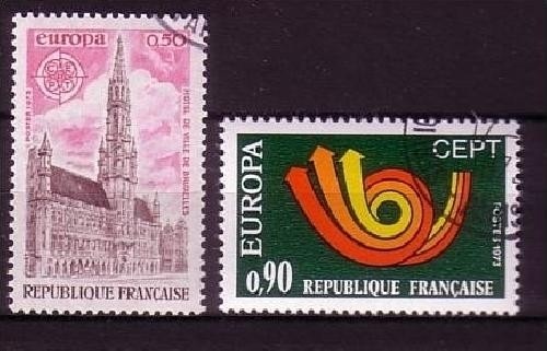 FRANKREICH MI-NR. 1826-1827 GESTEMPELT(USED) EUROPA 1973 POSTHORN