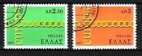 GRIECHENLAND MI-NR. 1074-1075 o EUROPA 1971 - KETTE