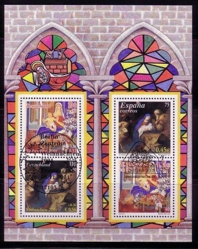 DEUTSCHLAND BLOCK 56 GESTEMPELT(USED) WEIHNACHTEN 2001 GEMÄLDE VILLALBA STEMPEL BERLIN