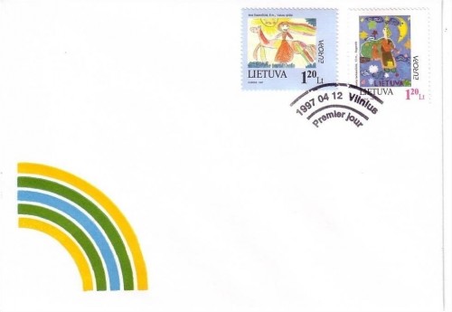 LITAUEN MI-NR. 636-637 FDC EUROPA 1997 SAGEN UND LEGENDEN