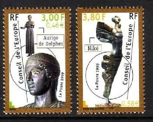 CONSEIL de l´EUROPE MI-NR. 55-56 POSTFRISCH(MINT) ANTIKE und ZEITGENÖSSISCHE SKULPTUREN 1999