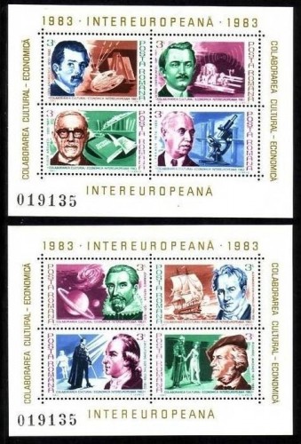 RUMÄNIEN BLOCK 193-194 POSTFRISCH(MINT) MITLÄUFER 1983 INTEREUROPA GOETHE WAGNER KEPLER HUMBOLDT