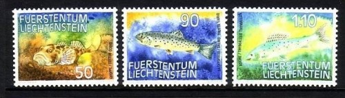 LIECHTENSTEIN MI-NR. 922-924 POSTFRISCH(MINT) FISCHE GROPPE FORELLE ÄSCHE