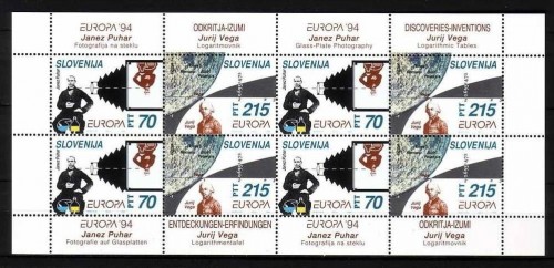 SLOWENIEN MI-NR. 80-81 POSTFRISCH KLEINBOGEN EUROPA 1994 ENTDECKUNGEN und ERFINDUNGEN