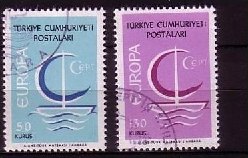 TÜRKEI MI-NR. 2018-2019 GESTEMPELT EUROPA 1966 - SEGEL