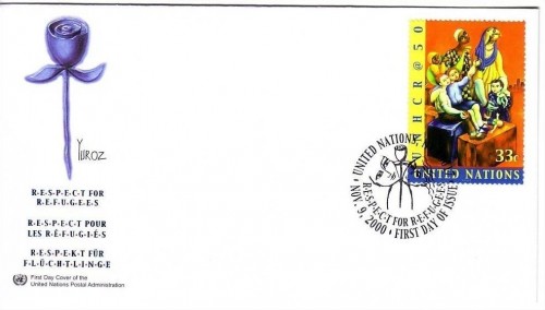 UNO NEW YORK MI-NR. 854 FDC RESPEKT FÜR FLÜCHTLINGE