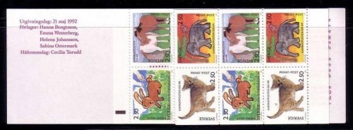 SCHWEDEN MH 171 POSTFRISCH(MINT) KINDERZEITUNG KAMRATPOSTEN KATZE HASE PFERD ELEFANT