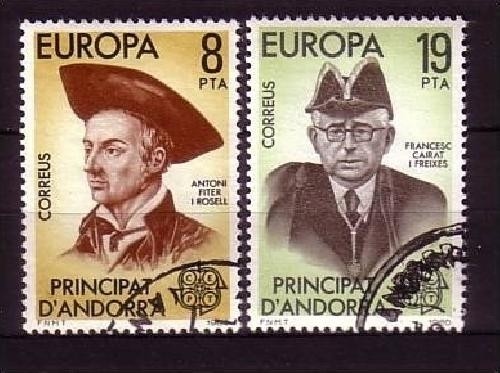 ANDORRA SPANIISCH MI-NR. 131-132 o EUROPA 1980 - PERSÖNLICHKEITEN ROSELI SCHRIFTSTELLER