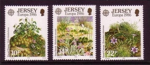 JERSEY MI-NR. 378-380 POSTFRISCH(MINT) EUROPA 1986 NATUR- und UMWELTSCHUTZ - LEVKOJE - KROKUS