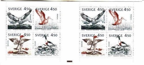SCHWEDEN MH 176 POSTFRISCH(MINT) NATURSCHUTZ AN DER OSTSEE VÖGEL 1992 FISCHADLER UFERSCHNEPFE