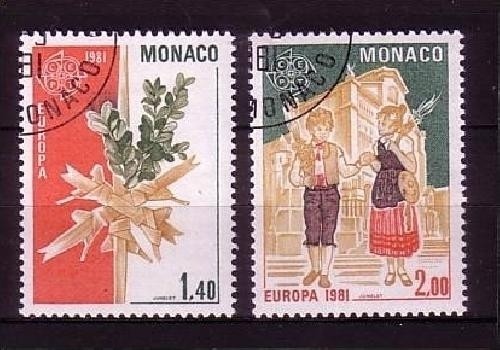 MONACO MI-NR. 1473-1474 GESTEMPELT(USED) EUROPA 1981 FOLKLORE