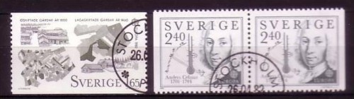 SCHWEDEN MI-NR. 1187-1188 D/D GESTEMPELT(USED) EUROPA 1982 HISTORISCHE EREIGNISSE ANDERS CELSIUS