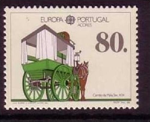 AZOREN MI-NR. 390 b POSTFRISCH(MINT) EUROPA 1988 PFERDEOMNIBUS TRANSPORT- und KOMMUNIKATIONSMITTEL