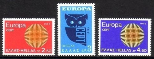 GRIECHENLAND MI-NR. 1040-1042 POSTFRISCH(MINT) EUROPA 1970 SONNENSYMBOL