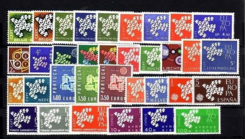 EUROPA CEPT JAHRGANG 1961 POSTFRISCH 34 WERTE