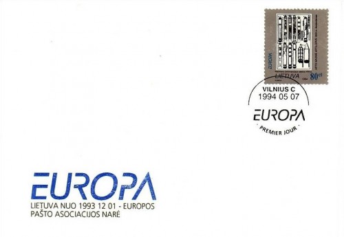 LITAUEN MI-NR. 555 FDC EUROPA 1994 ENTDECKUNGEN UND ERFINDUNGEN RAKETENKONSTRUKTION
