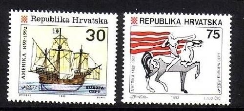 KROATIEN MI-NR. 209-210 POSTFRISCH(MINT) EUROPA 1992 ENTDECKUNG AMERIKAS COLUMBUS SCHIFF PFERD