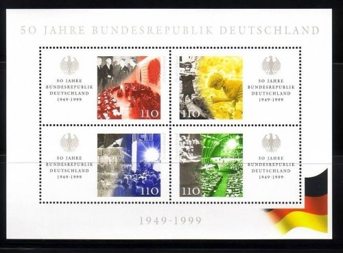 DEUTSCHLAND BLOCK 49 POSTFRISCH(MINT) 50 JAHRE BUNDESREPUBLIK DEUTSCHLAND