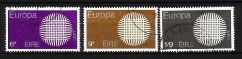 IRLAND MI-NR. 239-241 o EUROPA 1970 SONNENSYMBOL