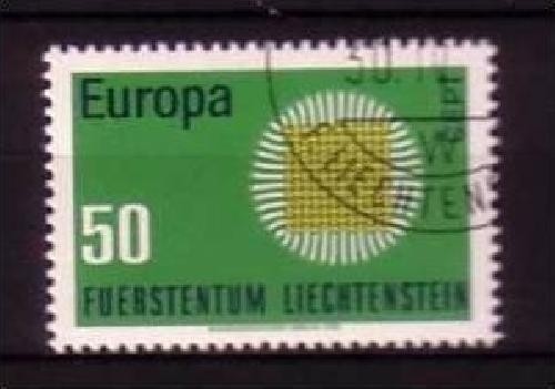 LIECHTENSTEIN MI-NR. 525 GESTEMPELT(USED) EUROPA 1970 SONNENSYMBOL
