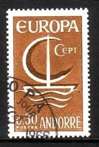 FRANZÖSISCH ANDORRA MI-NR. 198 GESTEMPELT(USED) EUROPA 1966 SEGEL