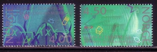 NORWEGEN MI-NR. 1159-1160 POSTFRISCH(MINT) MITLÄUFER 1994 EUROPÄISCHE KOORDINIERUNGSSTELLE FÜR FORSCHUNG EUREKA