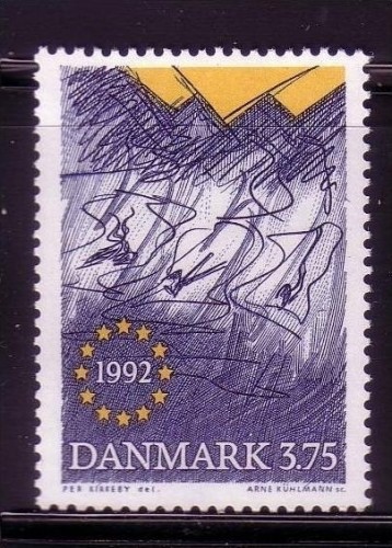 DÄNEMARK MI-NR. 1038 POSTFRISCH(MINT) MITLÄUFER 1992 EUROPÄISCHER BINNENMARKT
