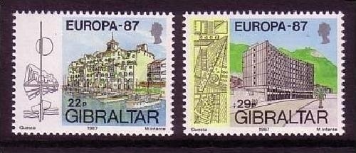 GIBRALTAR MI-NR. 519-520 POSTFRISCH EUROPA 1987 - MODERNE ARCHITEKTUR
