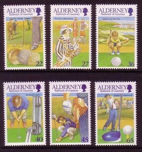 ALDERNEY MI-NR. 173-178 POSTFRISCH(MINT) GOLF - GOLFCLUB AUF ALDERNEY 2001