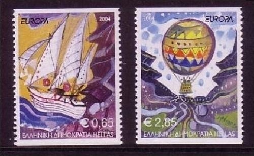 GRIECHENLAND MI-NR. 2224-2225 C POSTFRISCH(MINT) getrennt EUROPA 2004 FERIEN SCHIFF BALLON