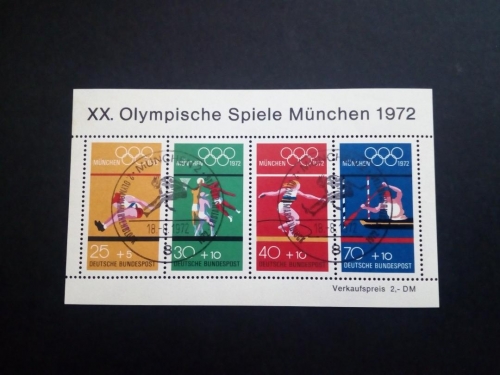 DEUTSCHLAND BLOCK 8 GESTEMPELT(USED) OLYMPISCHE SPIELE MÜNCHEN 1972 STEMPEL MÜNCHEN