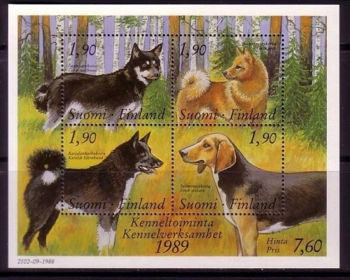 FINNLAND BLOCK 5 POSTFRISCH(MINT) FINNISCHE HUNDEZÜCHTER - SCHÄFERHUND, SPITZ....