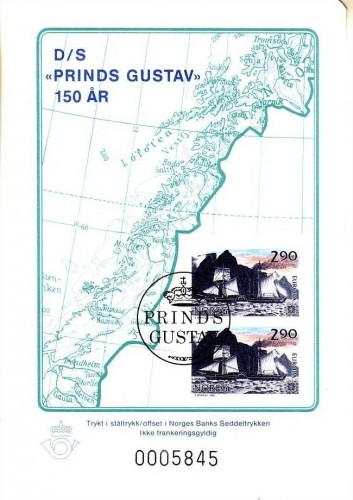 NORWEGEN PRINDS GUSTAV 150 AR EUROPA 1988 Probedruck