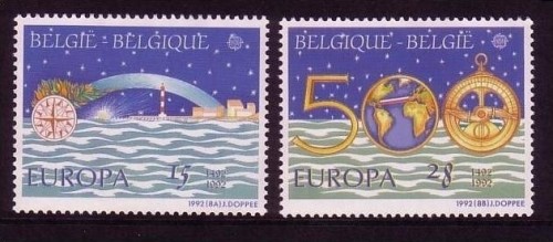 BELGIEN MI-NR. 2506-2507 POSTFRISCH(MINT) EUROPA 1992 ENTDECKUNG AMERIKAS COLUMBUS LEUCHTTURM