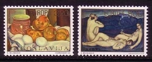 JUGOSLAWIEN MI-NR. 1598-1599 POSTFRISCH(MINT) EUROPA 1975 - GEMÄLDE