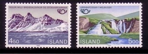 ISLAND MI-NR. 596-597 POSTFRISCH(MINT) NORDEN 1983 TOURISMUS IN SKANDINAVIEN BERGE