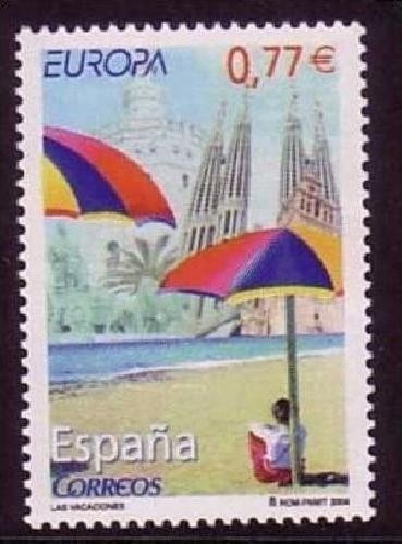 SPANIEN MI-NR. 3951 POSTFRISCH(MINT) EUROPA 2004 FERIEN STRAND SONNENSCHIRME