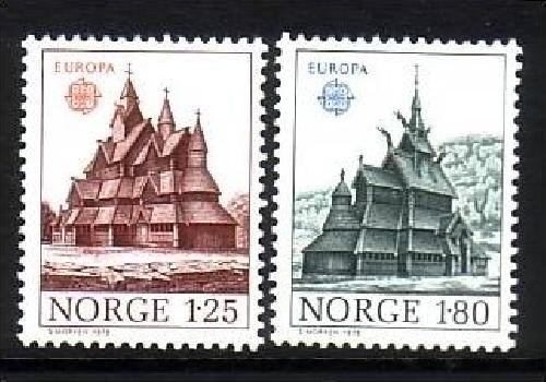 NORWEGEN MI-NR. 769-770 POSTFRISCH(MINT) EUROPA 1978 - BAUDENKMÄLER KIRCHEN