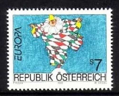ÖSTERREICH MI-NR. 2095 POSTFRISCH(MINT) EUROPA 1993 ZEITGENÖSSISCHE KUNST FLIEGENDER HARLEKIN