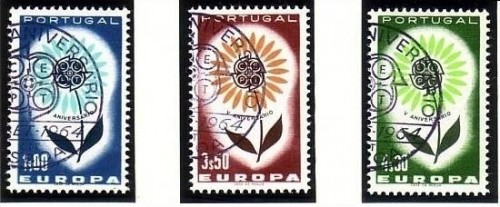 PORTUGAL MI-NR. 963-965 GESTEMPELT(USED) EUROPA 1964 STILISIERTE BLUME