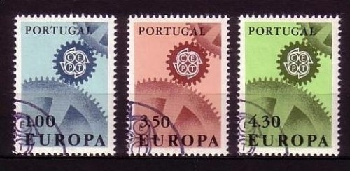 PORTUGAL MI-NR. 1026-1028 o EUROPA 1967 - ZAHNRÄDER