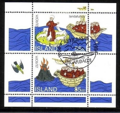 ISLAND BLOCK 15 GESTEMPELT(USED) EUROPA 1994 ENTDECKUNGEN und ERFINDUNGEN