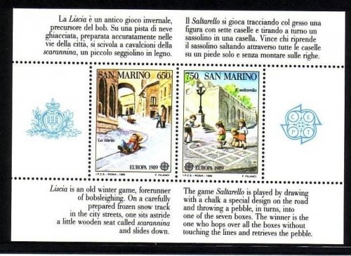 SAN MARINO BLOCK 12 POSTFRISCH(MINT) EUROPA 1989 KINDERSPIELE