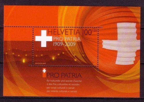 SCHWEIZ BLOCK 44 POSTFRISCH(MINT) PRO PATRIA 2009 STIFTUNG FÜR SOZIALE UND KULTURELLE ZWECKE