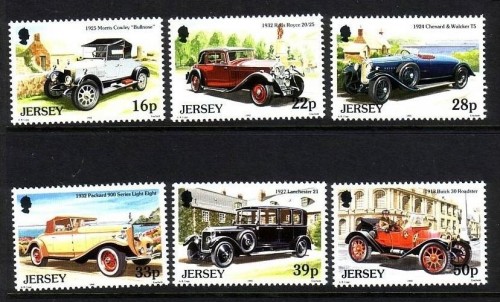 JERSEY MI-NR. 585-590 POSTFRISCH(MINT) OLDTIMER 1992 ROLLS ROYCE BUICK ROADSTER