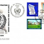 UNO GENF MI-NR. 1-8 FDC FREIMARKE UNO GEBÄUDE FLAGGE EMBLEM 1969