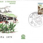 MONACO MI-NR. 1375-1377 FDC EUROPA 1979 POST- UND FERNMELDEWESEN SCHIFF EISENBAHN